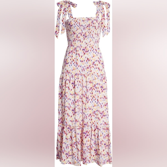 SAM EDELMAN Confetti Smocked Bodice Maxi Sundress - Picture 2 of 11